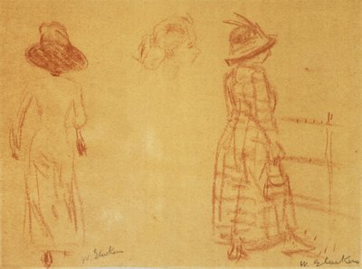 Red - Two Women and a Head by William James Glackens